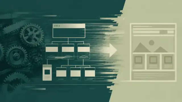Abstract illustration representing enterprise website migration and SEO risk