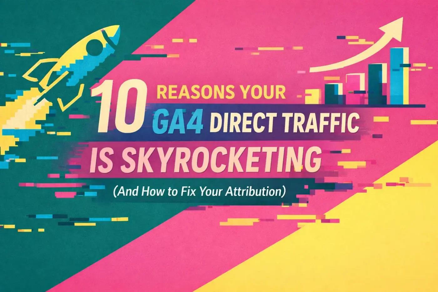 Abstract illustration representing GA4 direct traffic misattribution and how to fix it