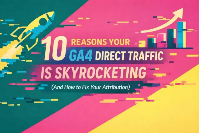 Abstract illustration representing GA4 direct traffic misattribution and how to fix it