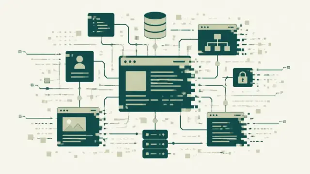 Abstract illustration representing a multi-property GA4 analytics configuration