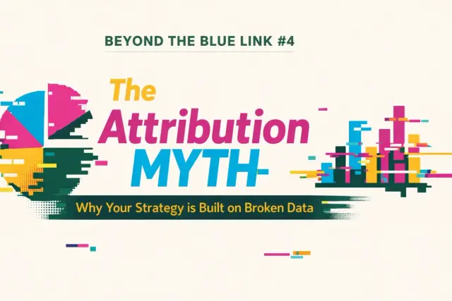 Abstract illustration representing the attribution myth and marketing strategy built on broken data