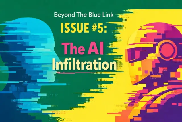 Abstract illustration representing AI infiltrating and reshaping organic search traffic patterns