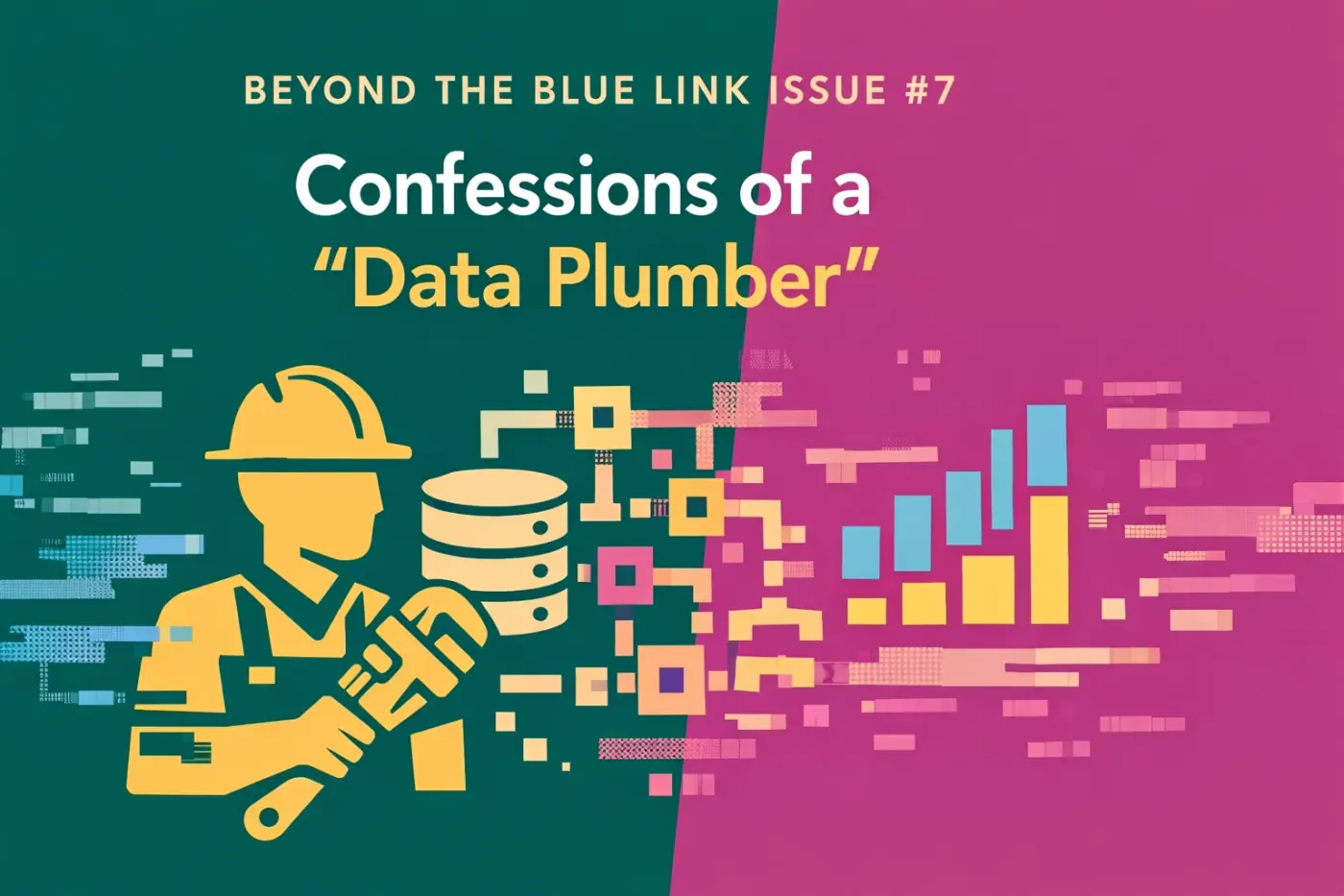 Abstract illustration representing the behind-the-scenes work of a marketing data plumber