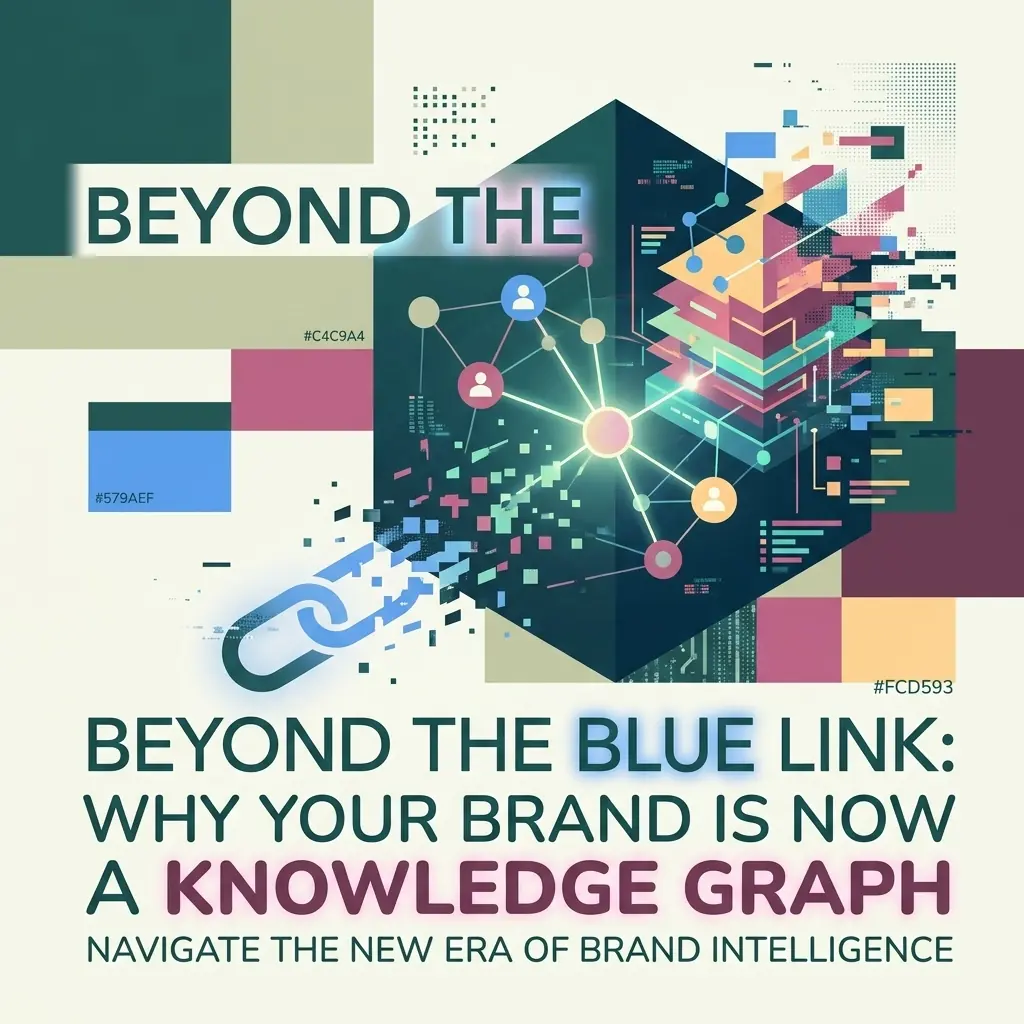Abstract illustration representing a brand functioning as a knowledge graph rather than a list of blue links