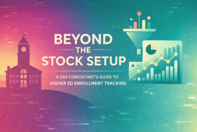 Abstract illustration representing moving beyond stock GA4 setups for higher ed enrollment tracking
