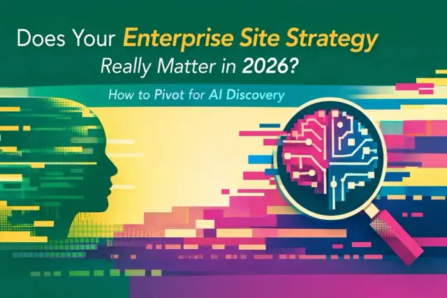 Abstract illustration representing whether an enterprise site strategy needs to pivot for AI discovery in 2026