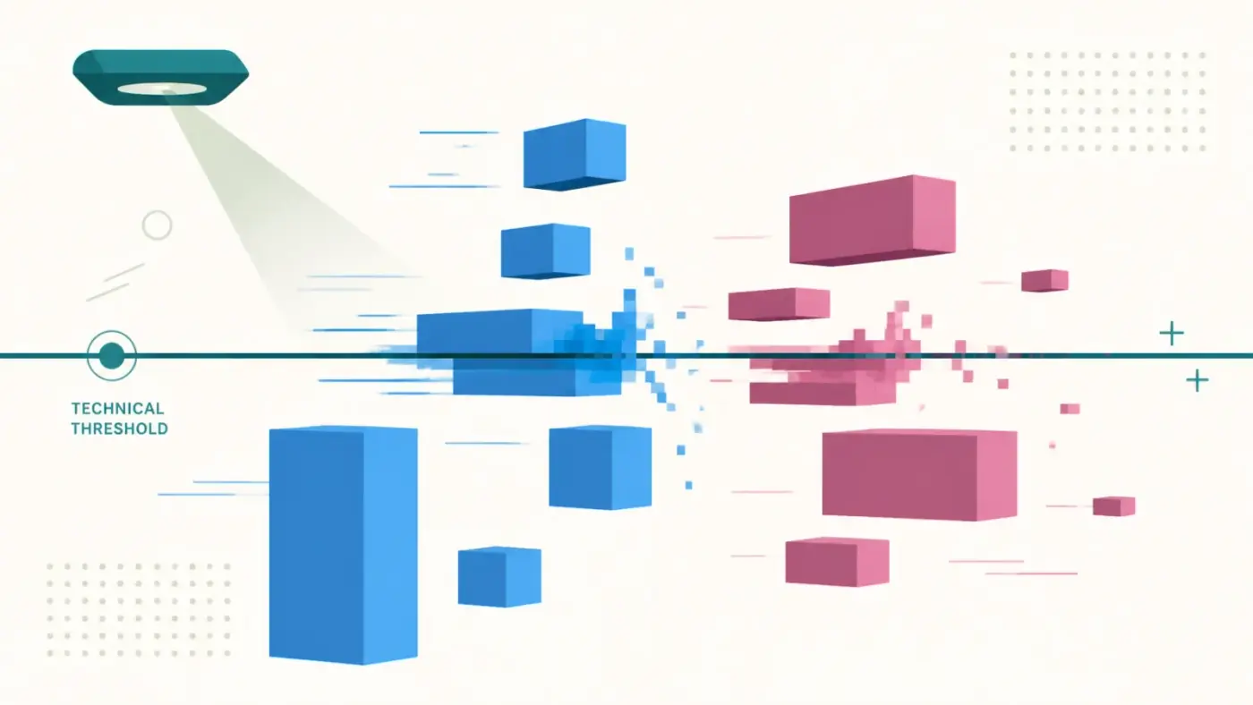 Abstract illustration representing page weight and Core Web Vitals performance thresholds
