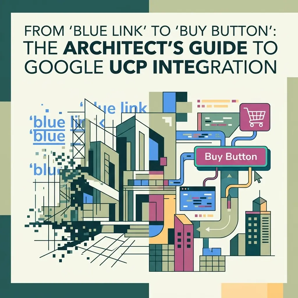 Abstract illustration representing the shift from search links to AI-driven purchase buttons