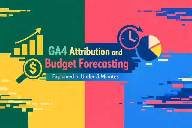Abstract illustration representing GA4 attribution modeling and marketing budget forecasting