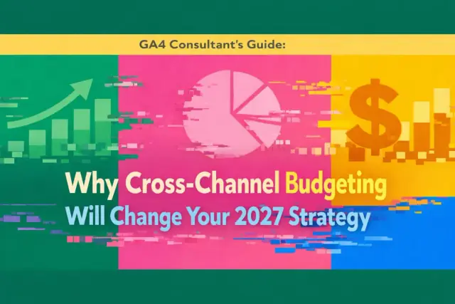 Abstract illustration representing cross-channel marketing budget allocation using GA4 data
