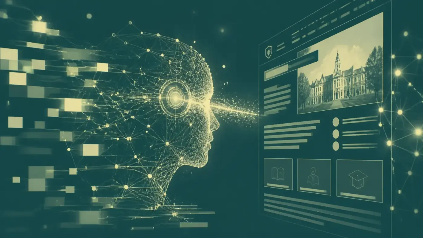 Abstract illustration representing optimizing program pages for AI search discovery