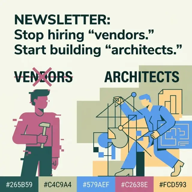 Abstract illustration representing building marketing data architects instead of hiring vendors