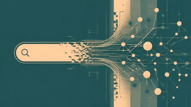 Abstract illustration representing Google's agentic search box replacing traditional autocomplete