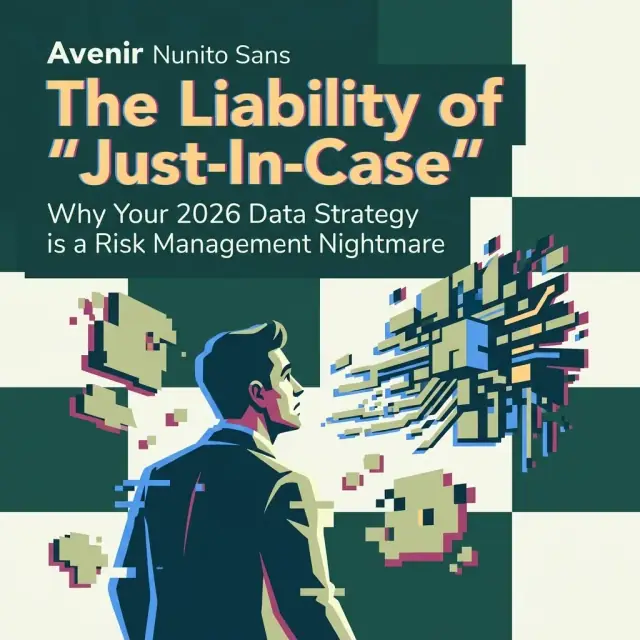 Abstract illustration representing the legal and financial liability of "just-in-case" data collection