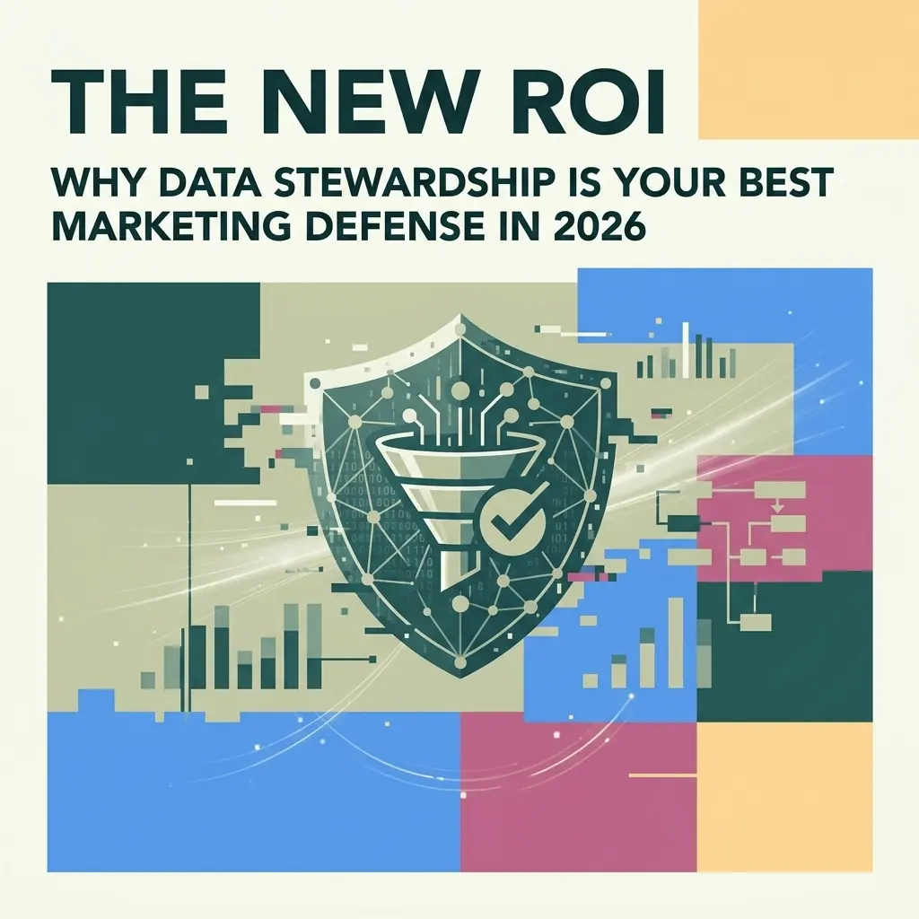 Abstract illustration representing data stewardship as a marketing defense strategy