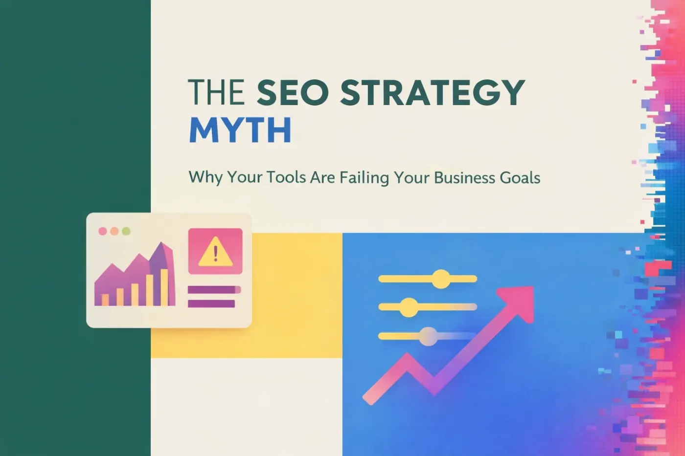 Abstract illustration representing SEO tools failing to connect to actual business goals