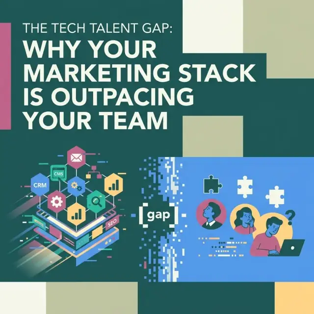 Abstract illustration representing a marketing team's tech talent gap outpacing its tool stack
