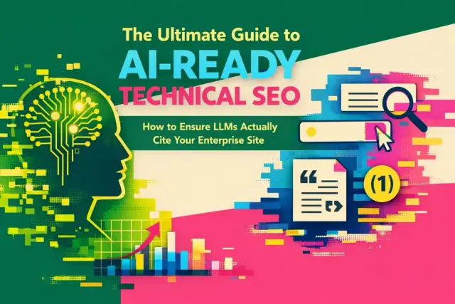Abstract illustration representing AI-ready technical SEO that ensures LLMs cite an enterprise site