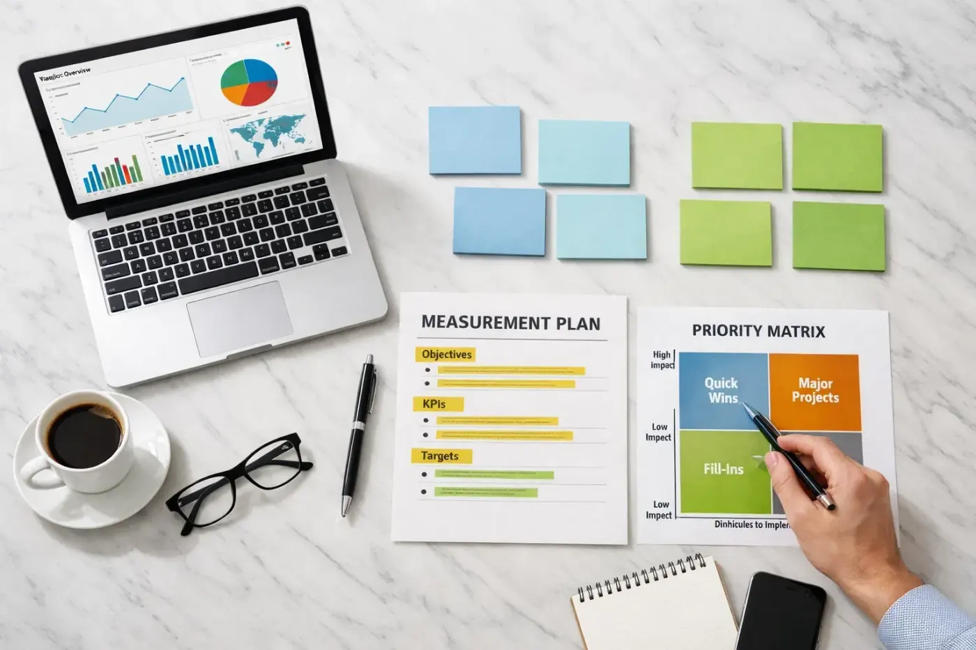 Performance dashboard with measurement plan