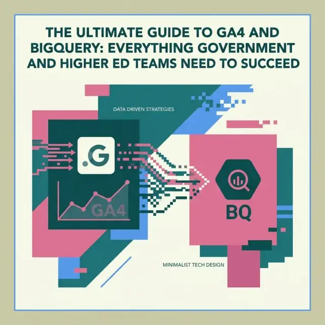 Abstract illustration representing GA4 and BigQuery data integration for government and higher ed teams