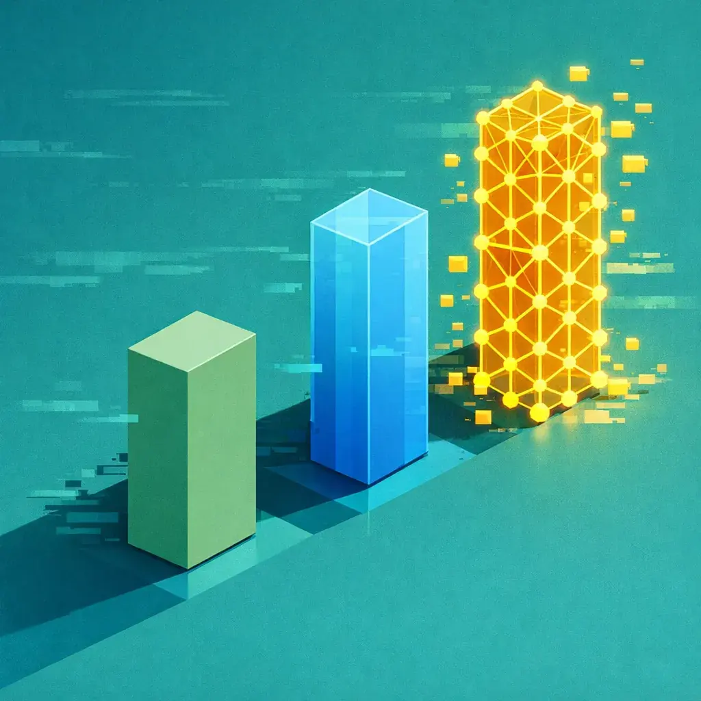 Three rising pillars representing a phased roadmap for higher education technical SEO and data integration.
