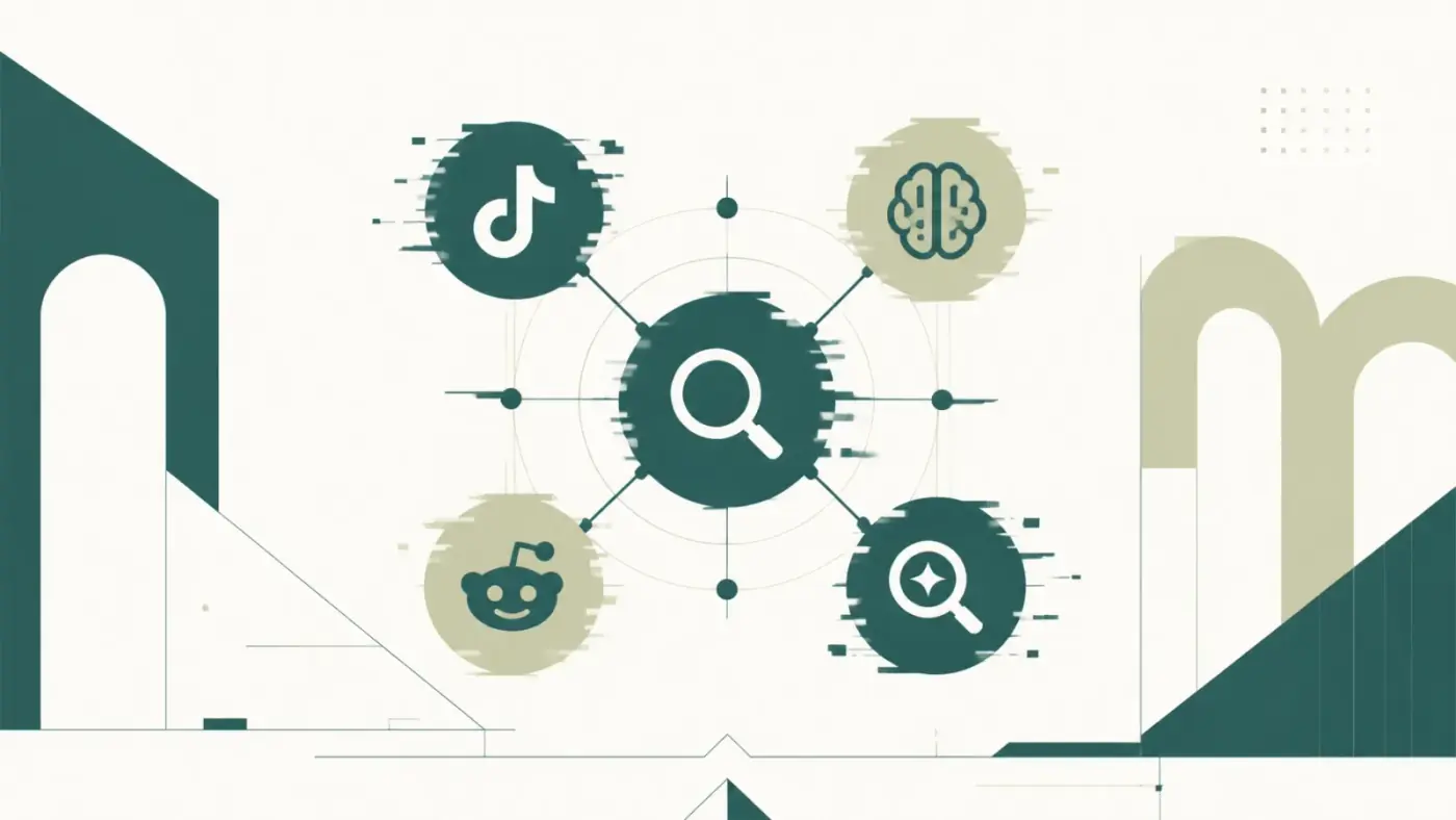 Abstract illustration representing Generative Engine Optimization across multiple AI search platforms