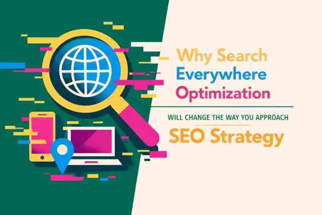Abstract illustration representing Search Everywhere Optimization across a fragmented, non-Google search landscape
