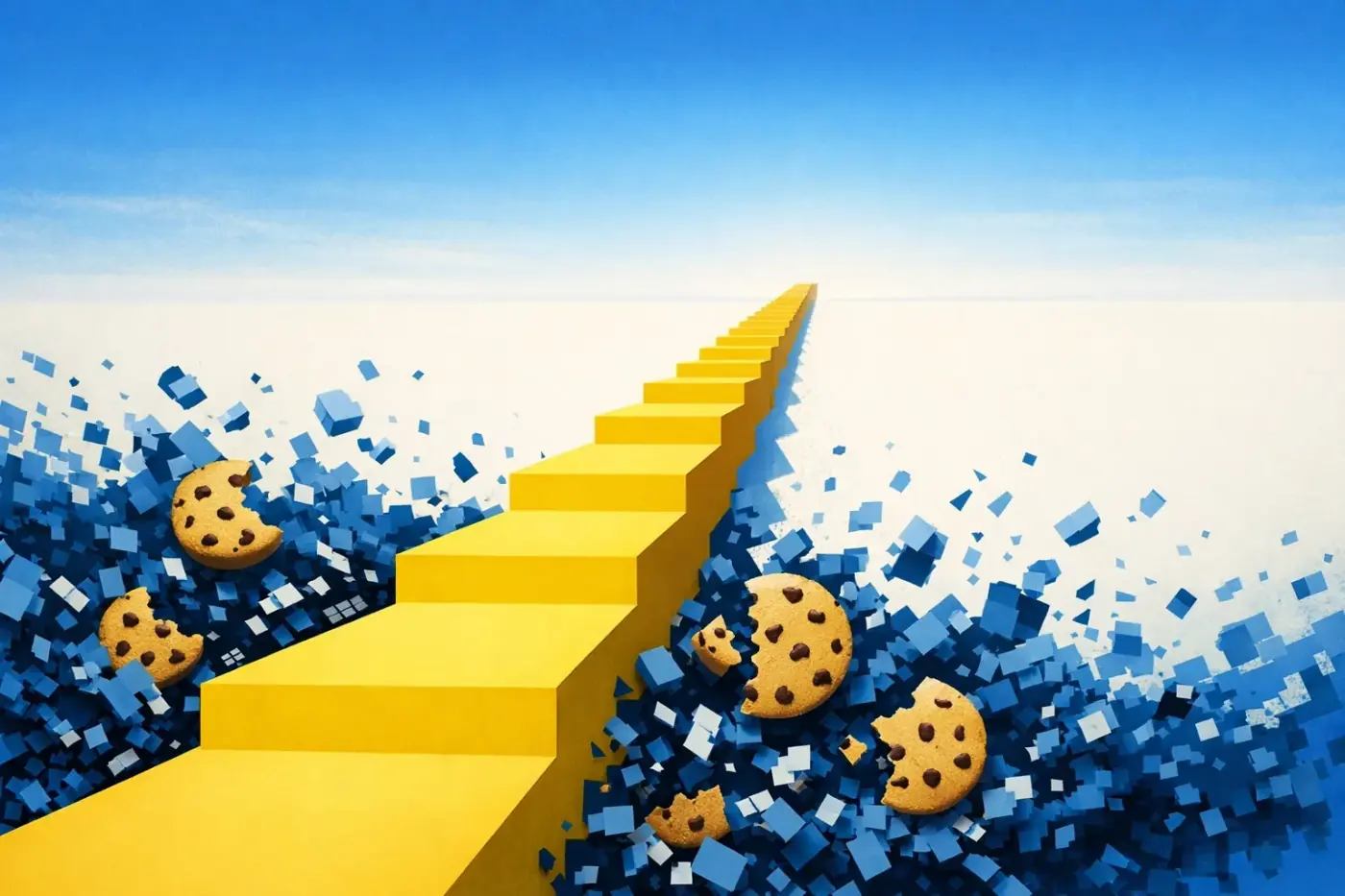 A solid path leading away from digital debris toward a clear horizon, representing a strategic SEO consultant roadmap.